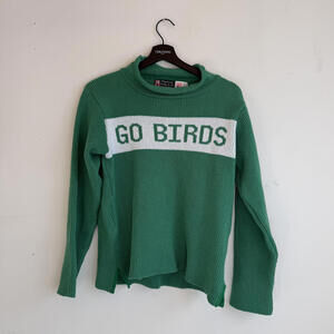 Green 'GO BIRDS' Knit Sweater